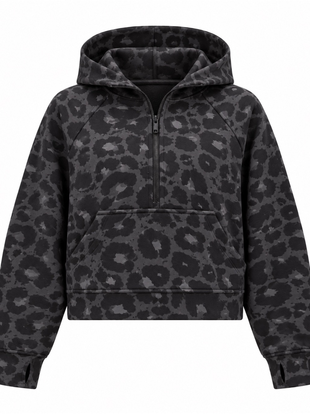 Lululemon / Scuba Oversized Half-Zip Hoodie / Leopard Grey Black / Size XS/S